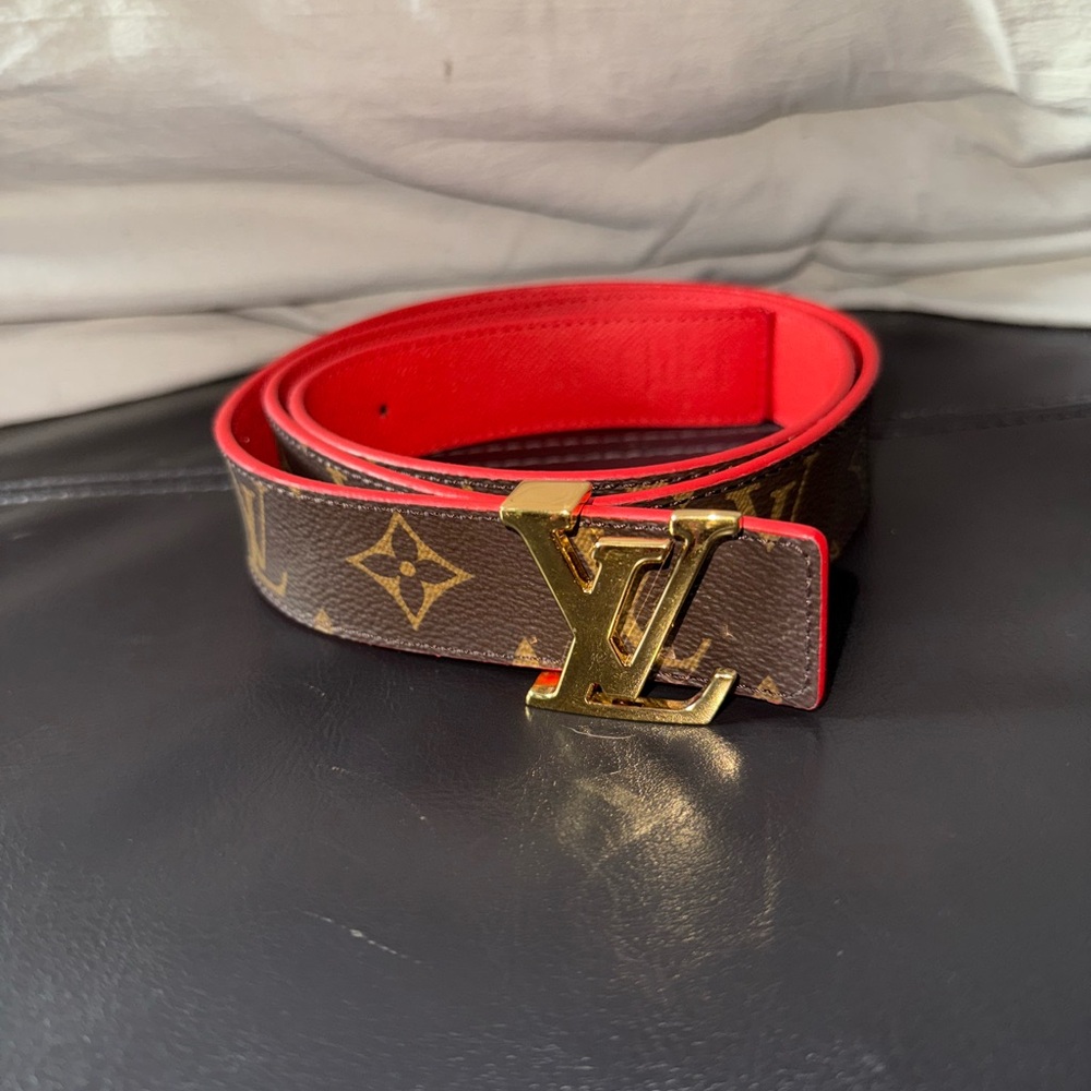 Louis Vuitton Monogram Belt - Brown and Red